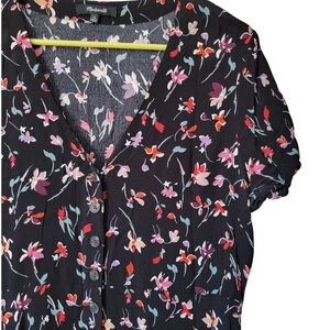 Madewell V-Neck Button-Front Mini Dress in Drifting Flowers Size 12